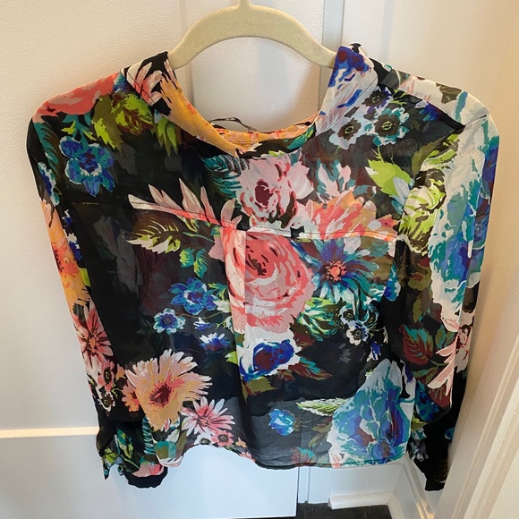H&M Floral Sheer Blouse - Size 4 - Picture 2 of 2